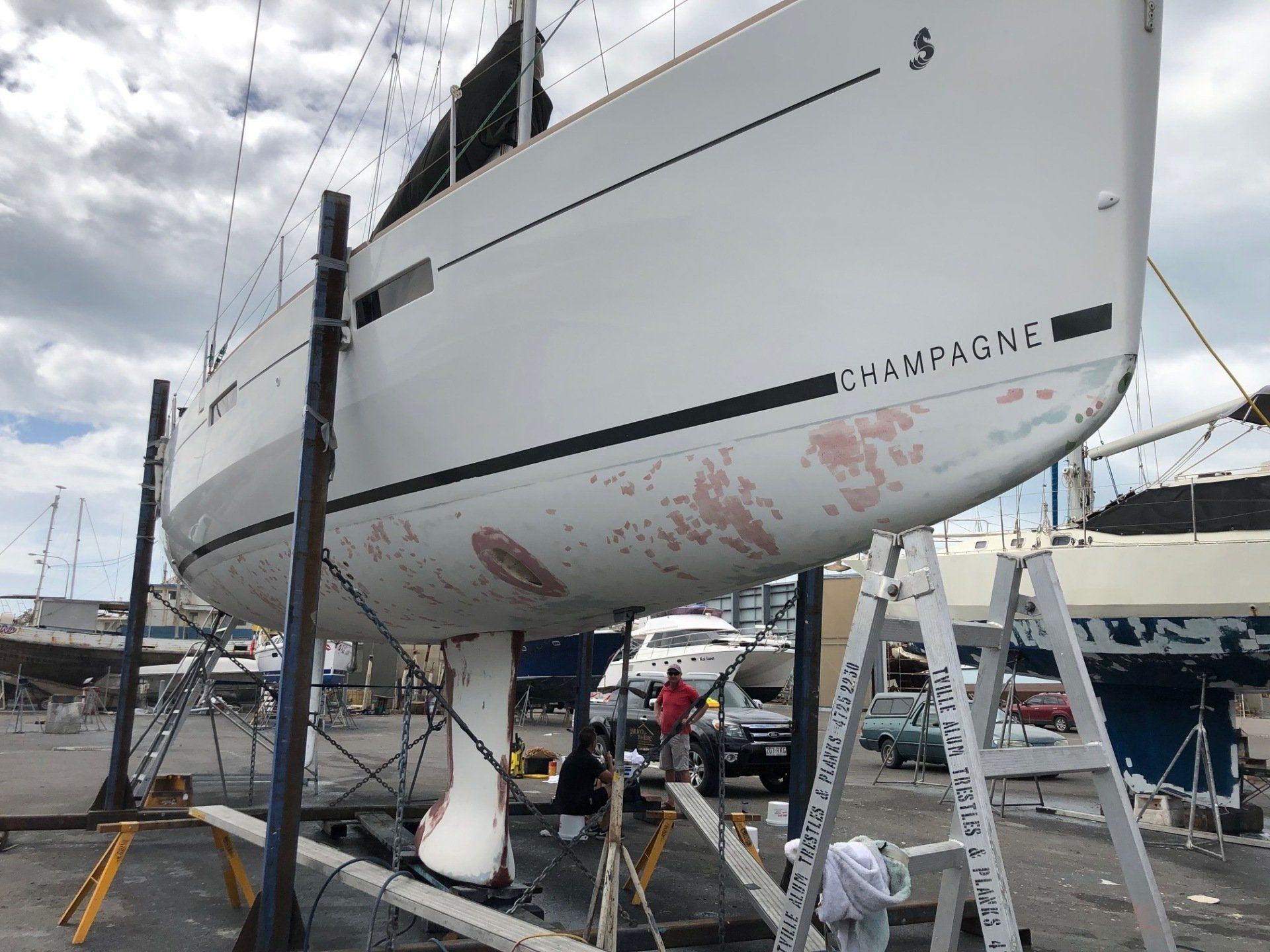 Before Painting The Boat - Boat Transportation in South Townsville, QLD