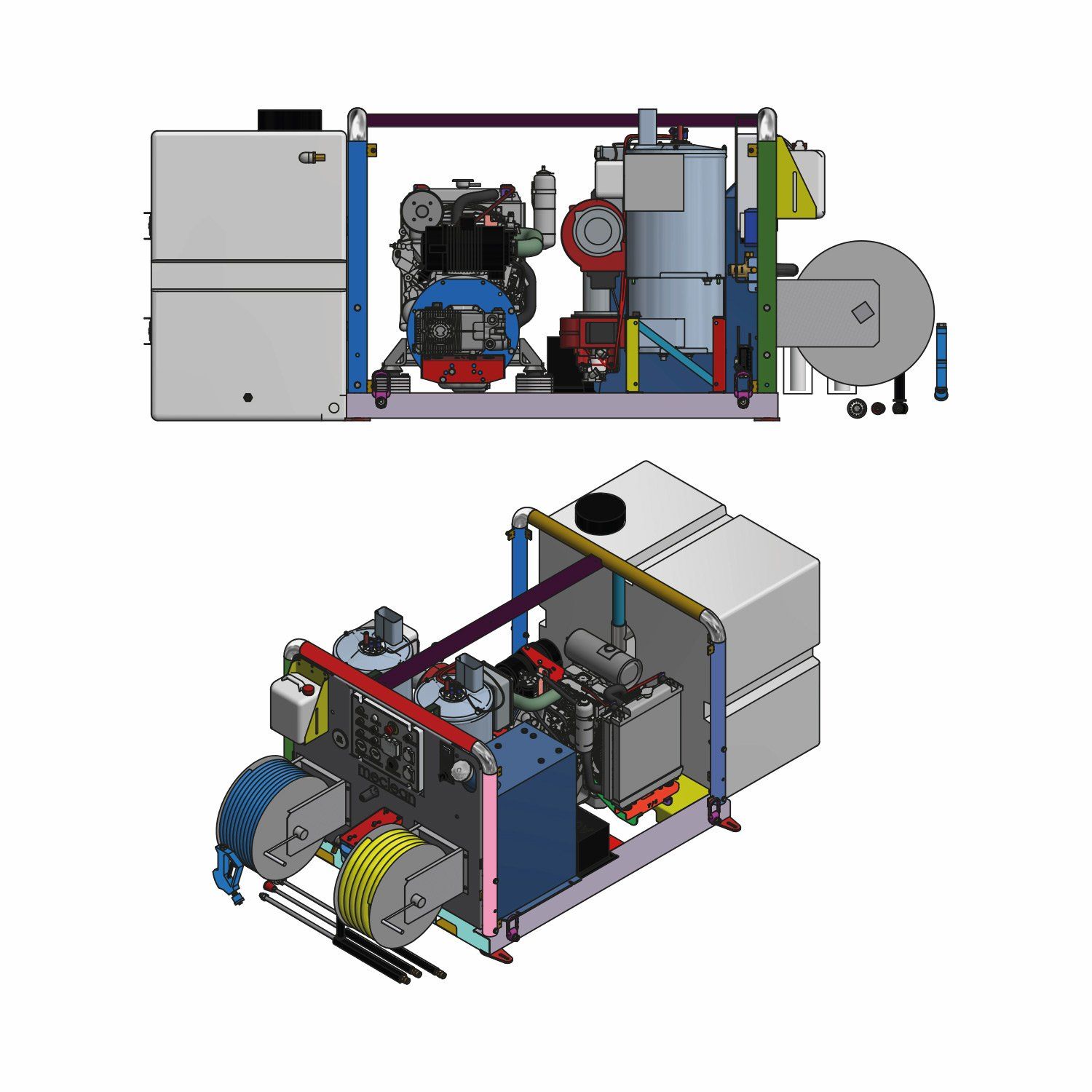 Meclean unité de haute pression Trailerpack TP 300/15 dessiner une configuration modulaire