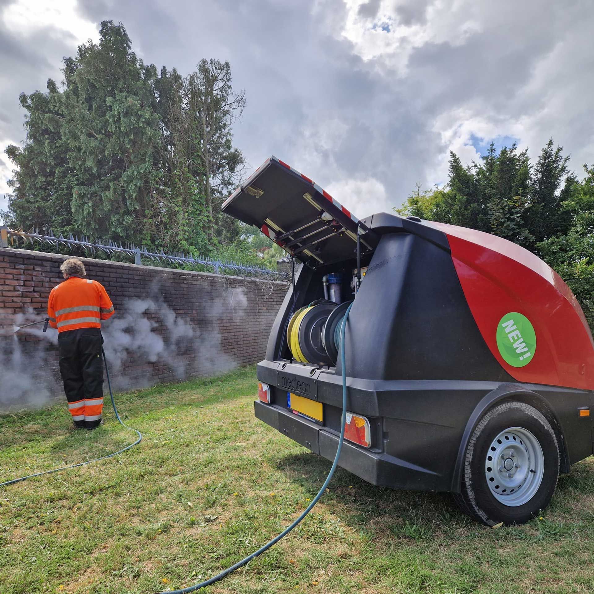 Meclean remorque haute pression Trailerjet TJM 200/21 SteamPLUS enlevement des graffitis