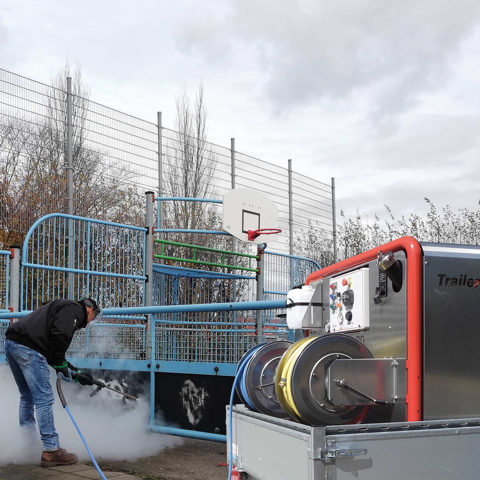 Meclean unité de haute pression Trailerpack TP 200/21 SteamPLUS dégraissage de graffitis