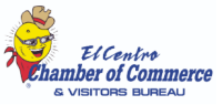 Logo of El Centro Chamber of Commerce. A smiling sun wearing glasses, cowboy hat, and red bandana.