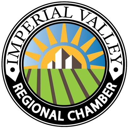 Logo of El Centro Chamber of Commerce. A smiling sun wearing glasses, cowboy hat, and red bandana.