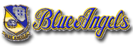 Blue Angels logo with crest and script text.