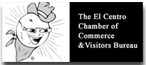 Logo for The El Centro Chamber of Commerce & Visitors Bureau featuring a smiling onion in a cowboy hat and neckerchief.