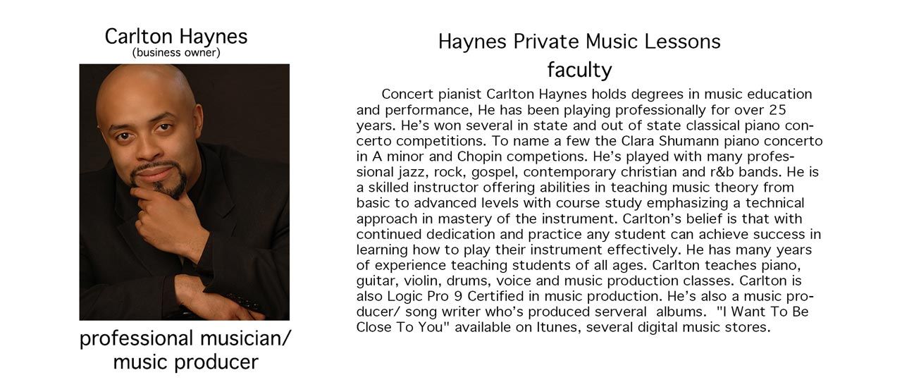 Carlton Haynes — East Bridgewater, MA — Haynes Private Music Lessons