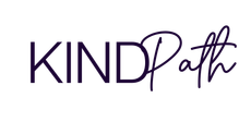 The word kindred is written in black and purple on a white background.