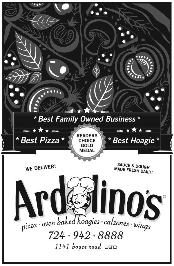 Black And White Print Ads — Pittsburgh, PA — Ardolino’s Pizza