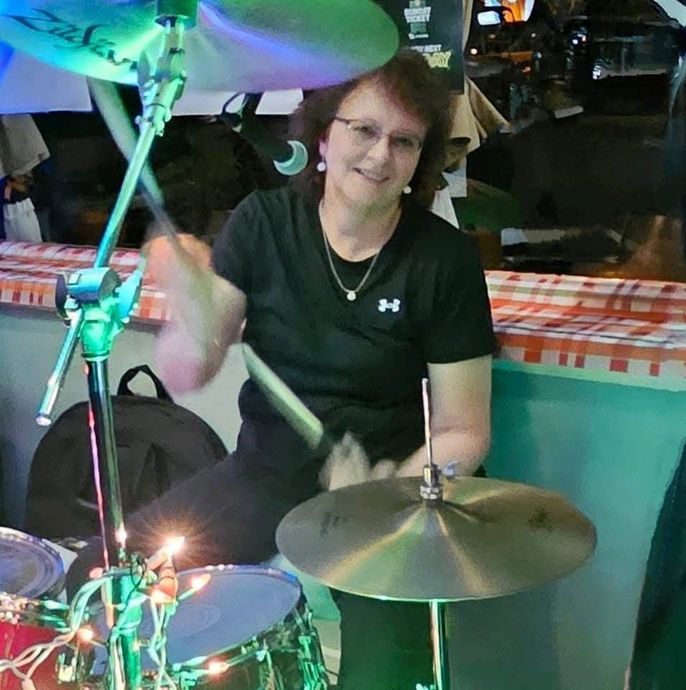 Debby Macciulli on drums, The Divas Band