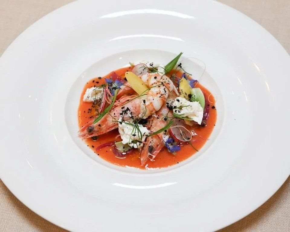 secondo piatto con gamberi