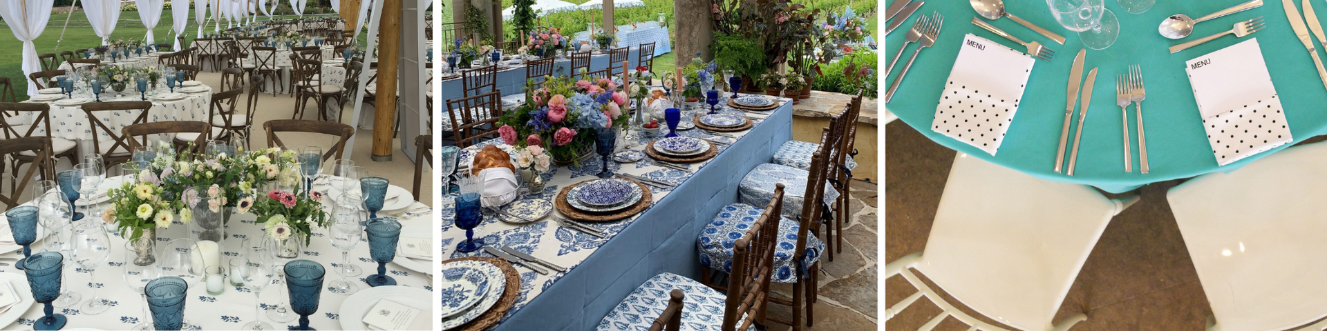 Outdoor plant nursery with potted plants, garden furniture, and a blue table set among greenery