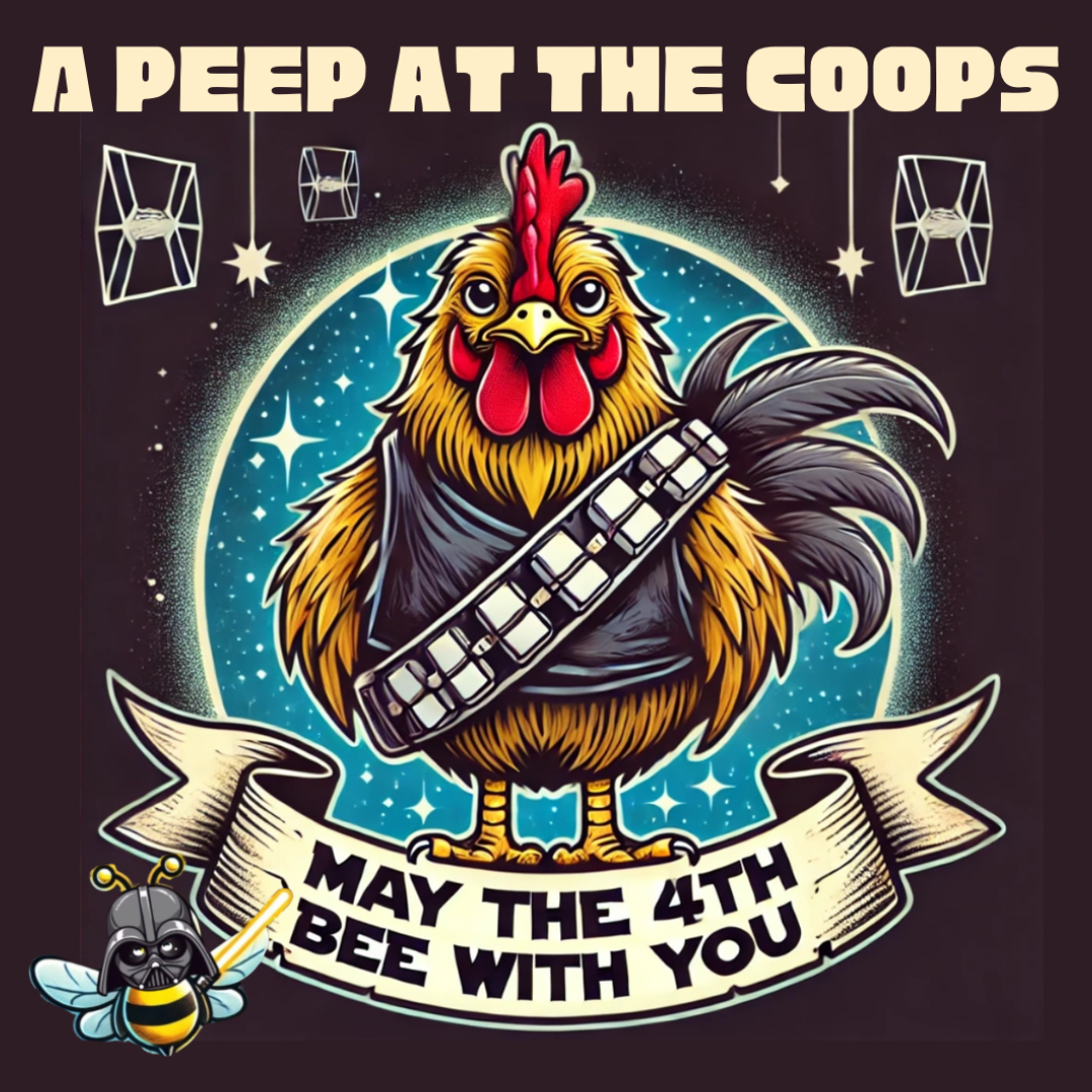 Picture of Chicken and Bee in Star Wars Uniforms.