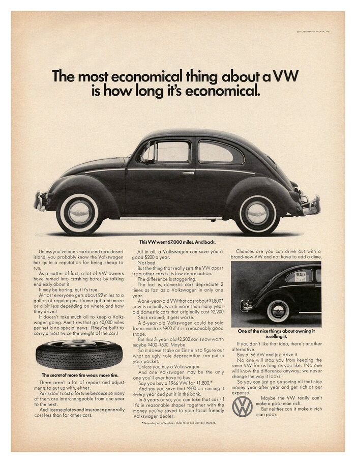 The most economical thing about a vw is how long it 's economical