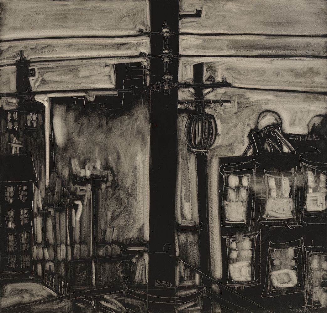 Mason's Temple Building Covington, View of Cincinnati Across Roebling Bridge