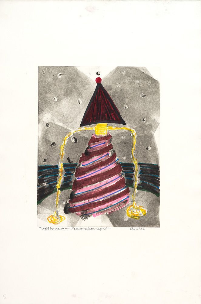 LIghthouse with Bent, Yellow Light, # 5