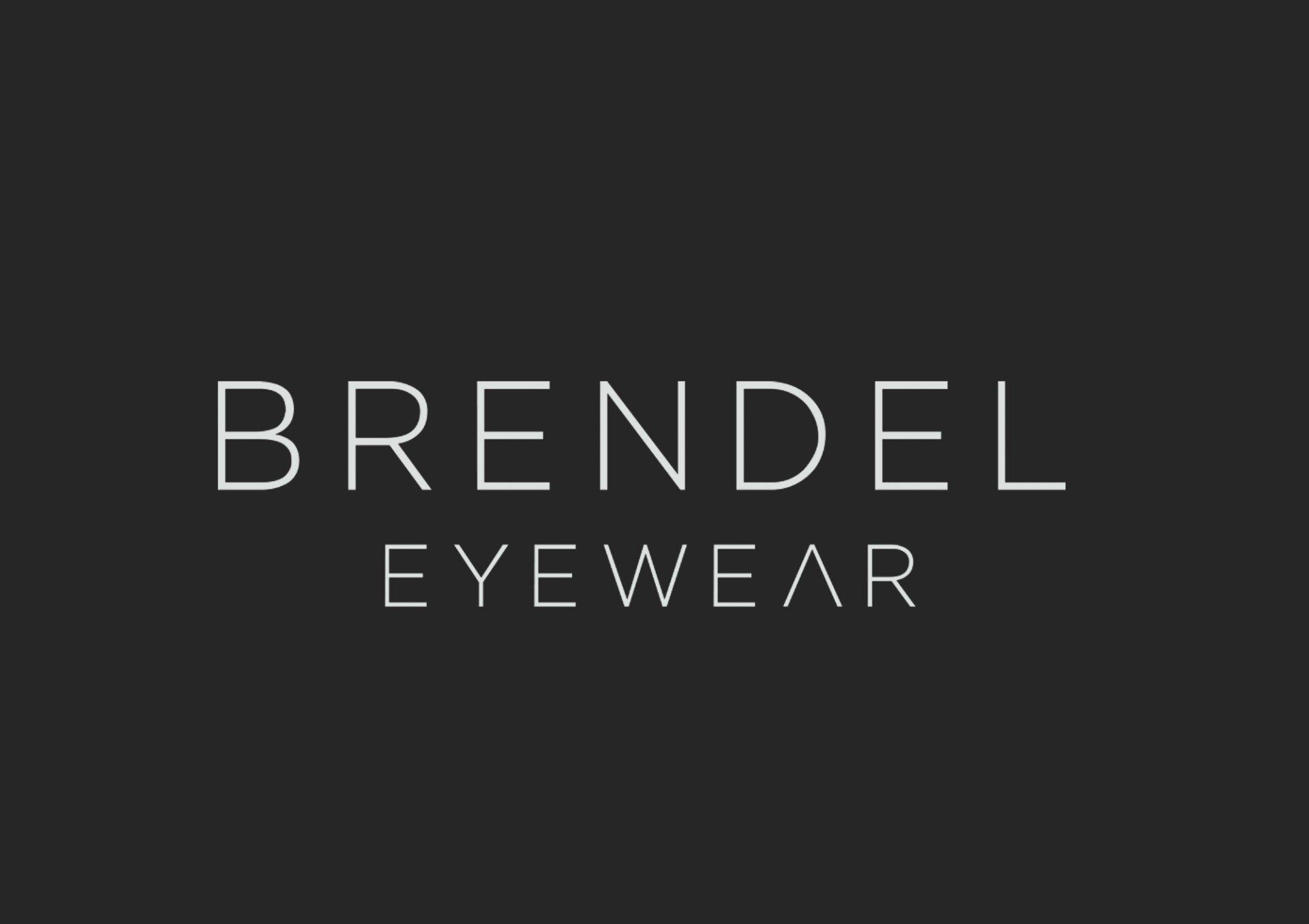 BRENDEL EYEWEAR-Logo auf dunkelgrauem Hintergrund.