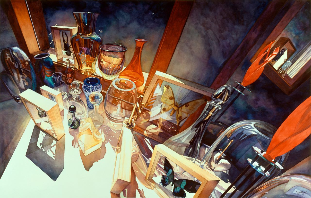 Watercolorist Paul Jackson Working on a Watercolor Painting