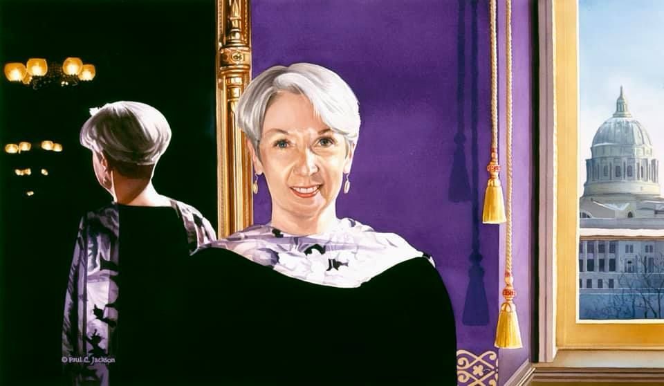 A Painted Portrait of First Lady Pat Wilson By Artist Paul Jackson
