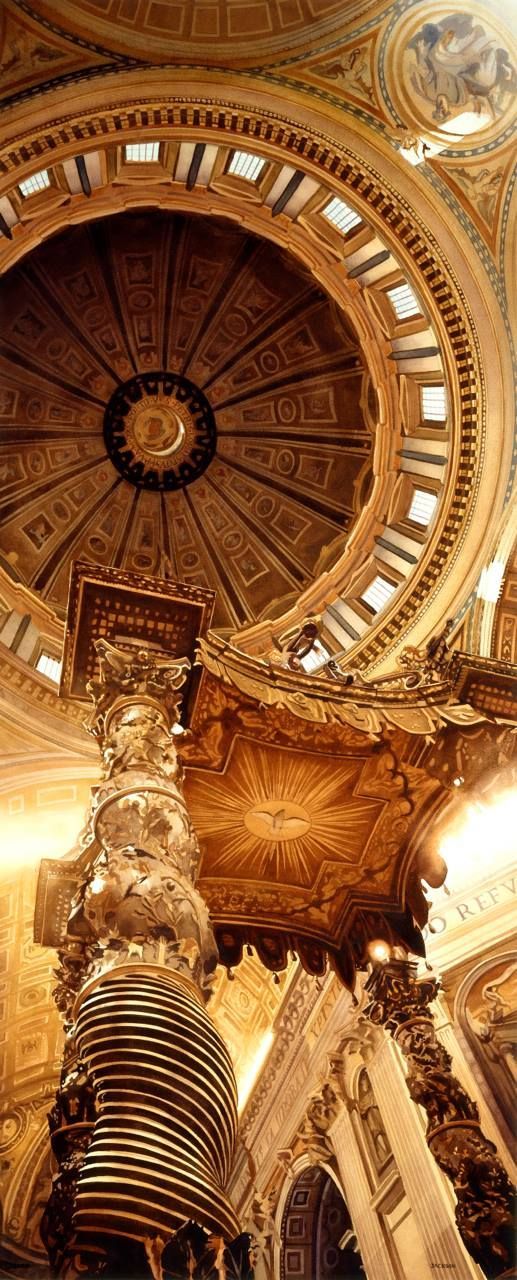 A Detailed Cathedral Painting By Watercolor Artist Paul Jackson