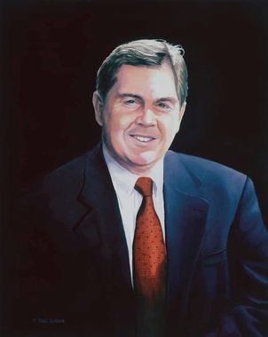 A Painted Portrait of Governor Roger Wilson By Watercolorist Paul Jackson.