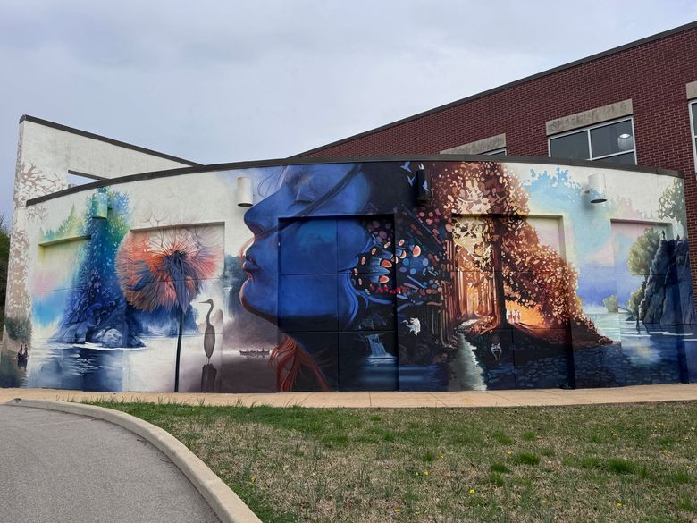 River Dreams Mural, an Outdoor Mural By Watercolor Artist Paul Jackson.