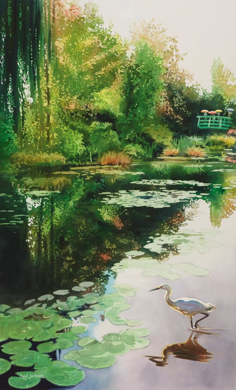 Stalking Monet, watercolor by Paul Jackson