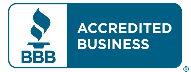 BBB Accredited Business logo: flame icon, 