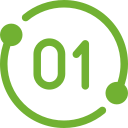The number 01 is in a green circle on a white background.