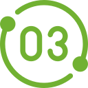 The number 03 is in a green circle on a white background.
