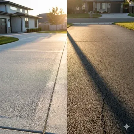 Denver concrete driveway versus asphalt comparison
