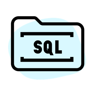 Folder icon with "SQL" label. Light blue background.