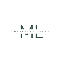 Logo: "ML" monogram in dark teal, with "MARKESIA LUCAS" text below.