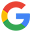 A close up of a google logo on a white background.