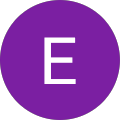 The letter e is in a purple circle on a white background.