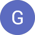 The letter g is in a blue circle on a white background.