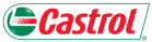 A close up of a castrol logo on a white background.