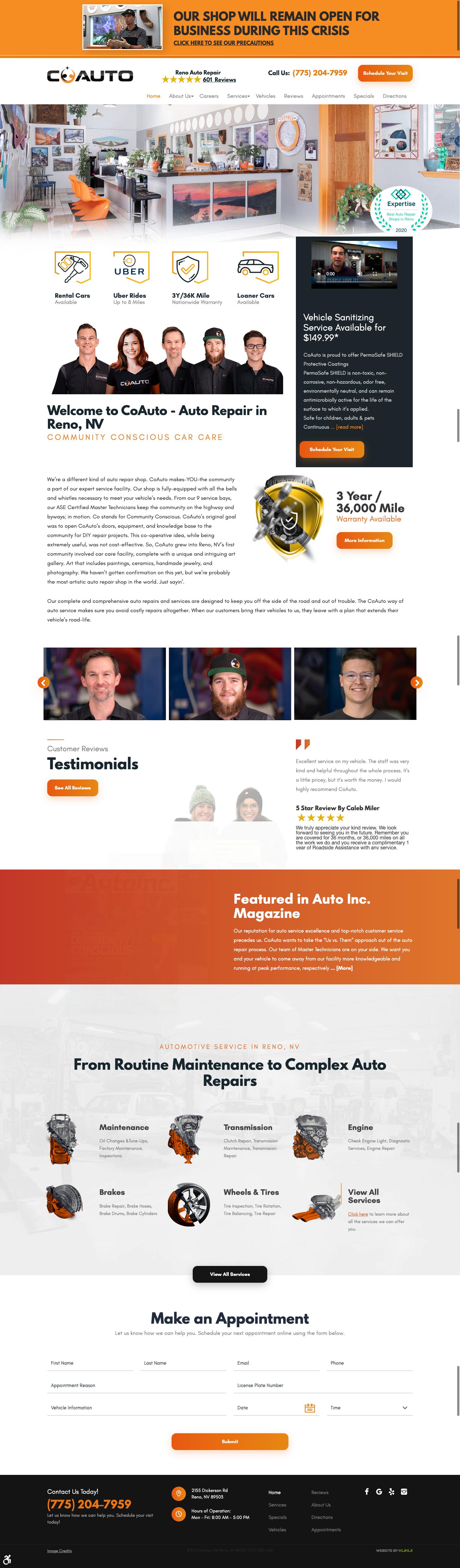 A screenshot of a website with a group of people on it.