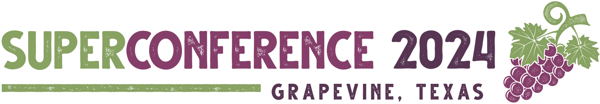 The logo for the superconference 2021 in grapevine , texas