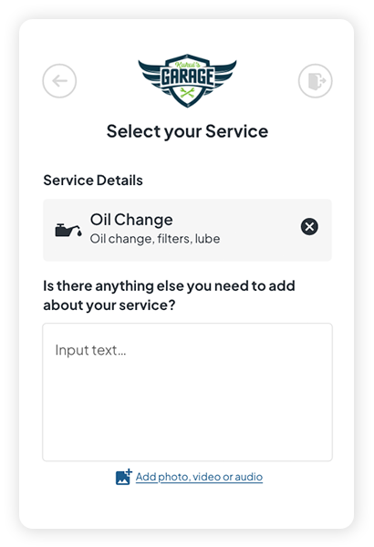 A screenshot of a website that says `` select your service ''.