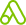 A green triangle with a circle in the middle on a white background.