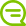 A green circle with two lines inside of it on a white background.