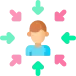 Arrows Pointing at Person for Human Managed Icon | KUKUI