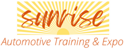 The logo for the sunrise automotive training & expo