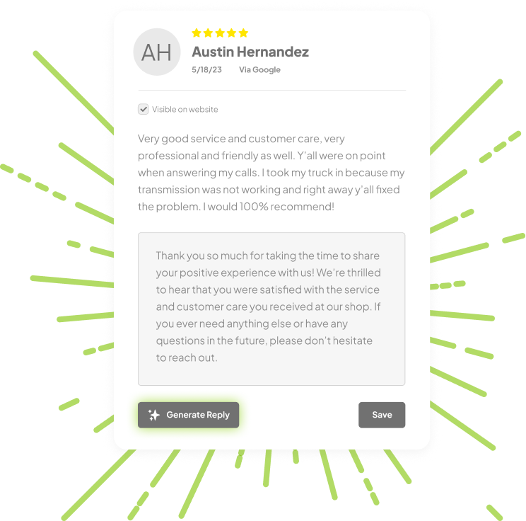 A screenshot of a customer 's review for austin hernandez