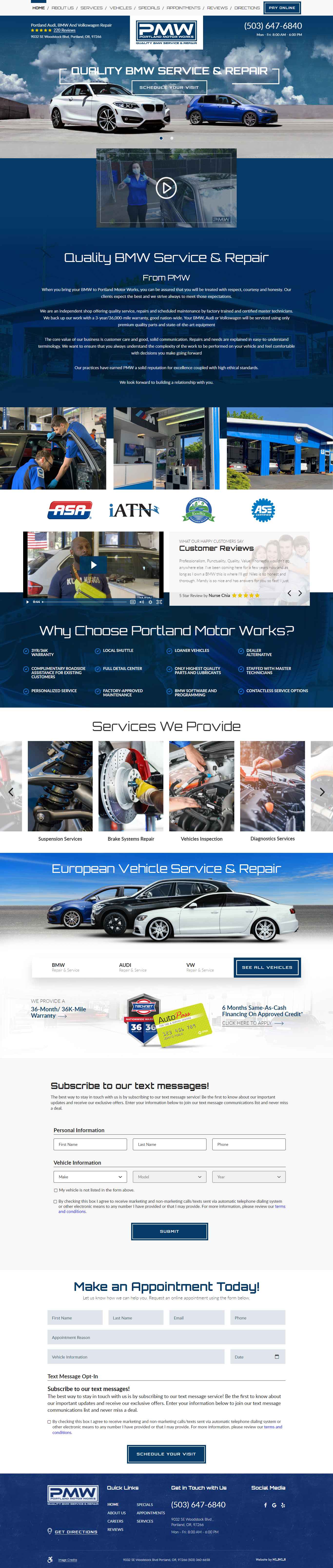 A screenshot of a website for a car dealership.