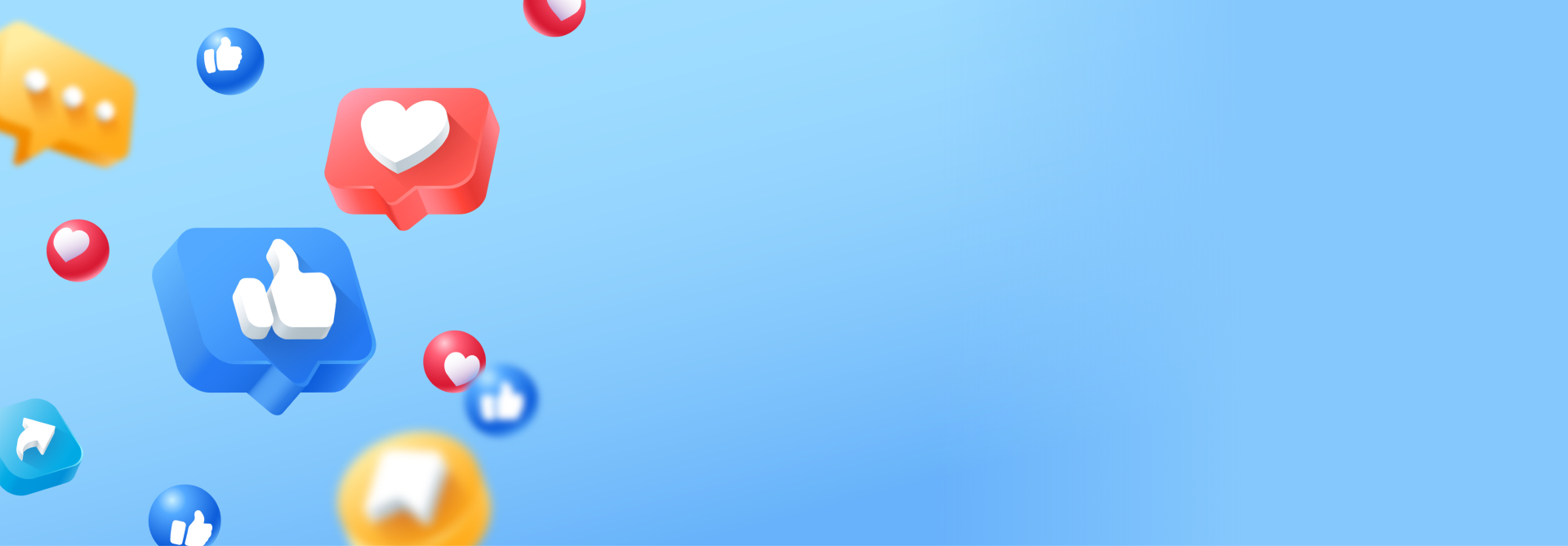 Social media icons in front of blue background | KUKUI