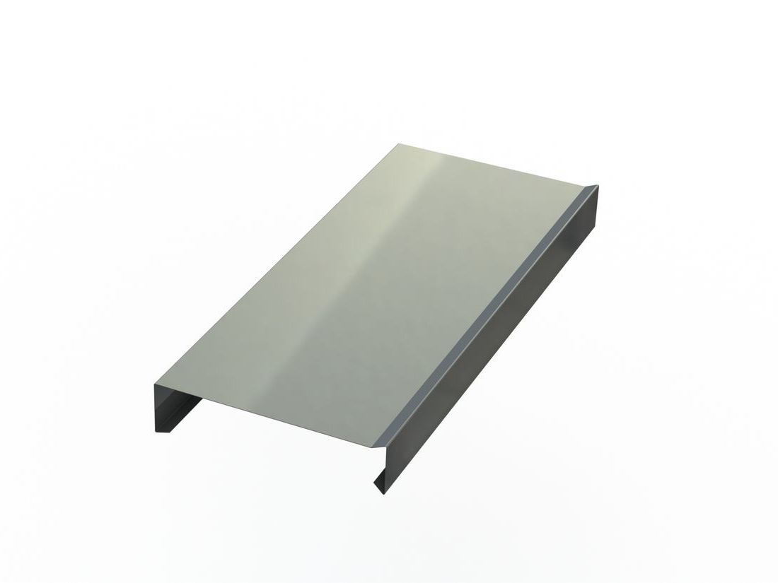 Rufo de capeamento com pingadeira e dobra de prevenção de escorridos