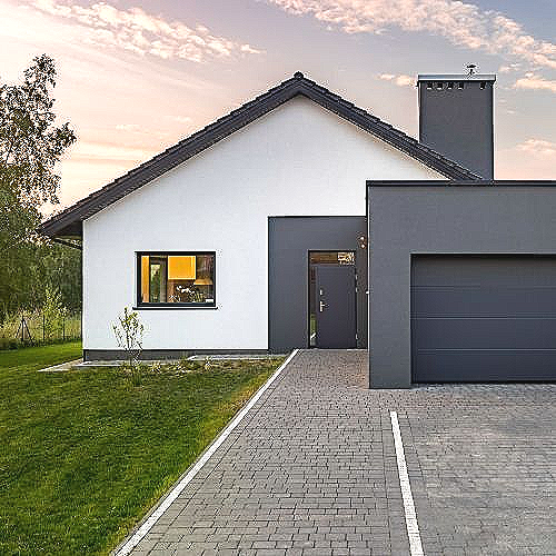 White house paint with grey external door paint Oadby and Wigston