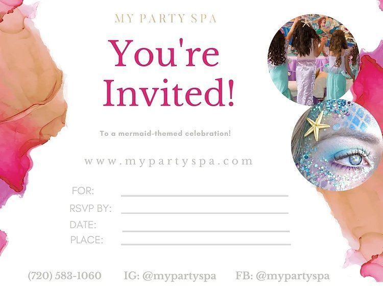 Mermaid Theme Invitation — Centennial, CO — My Party Spa