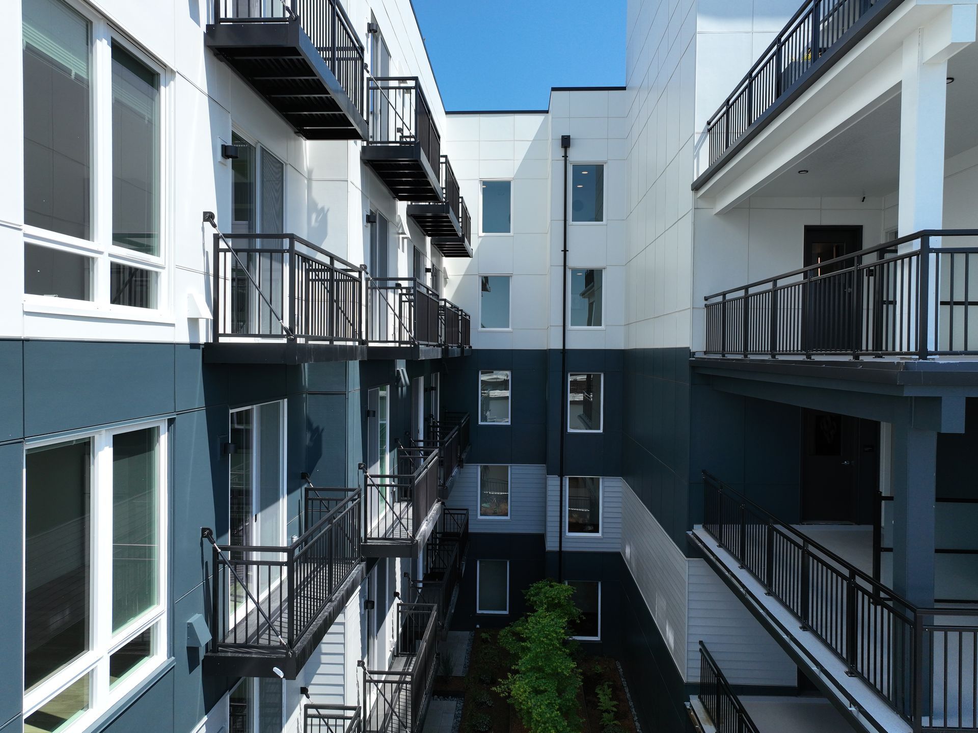 A building with a lot of windows and balconies