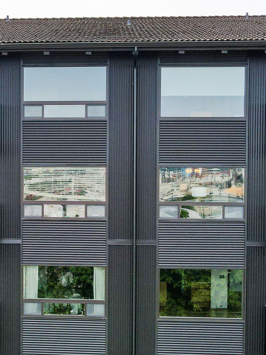 A building with a lot of windows and a roof